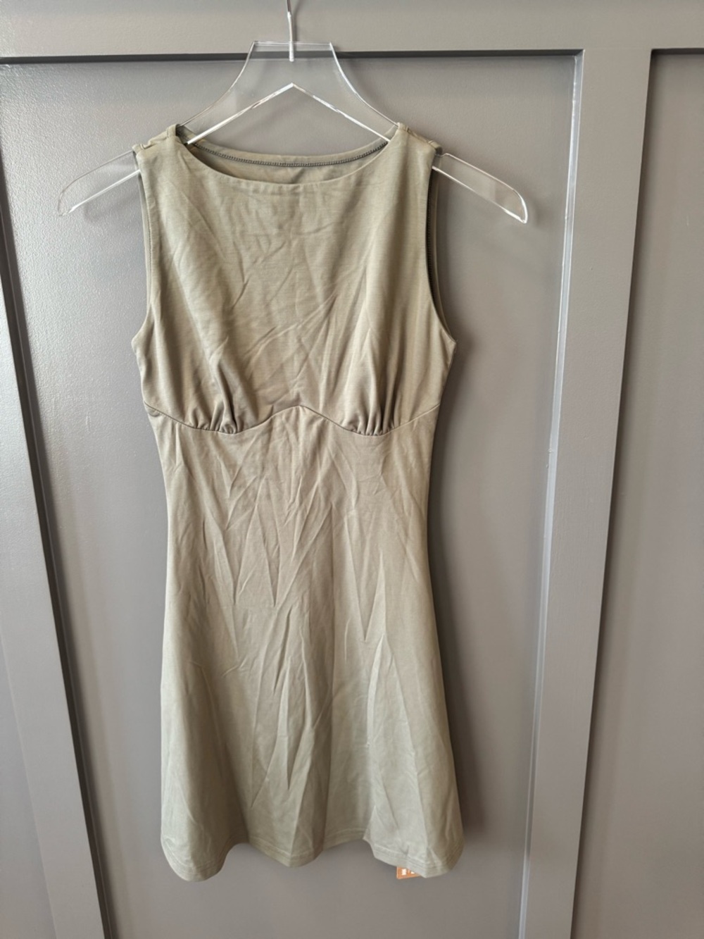 OGL move | Sleeveless Olive Green Fit-and-Flare Boat Neck Mini Dress NWT